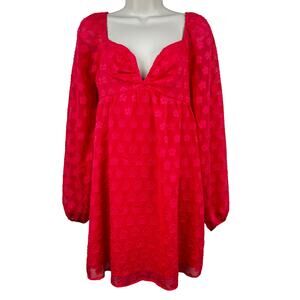 NEW Crystal Doll Baby Doll Dress Milk Maid Coquette 3-D Floral in Watermelon Med